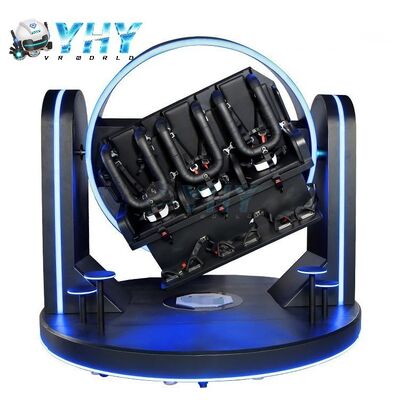 Three Player 9D VR Simulator 360 720 1080 Degree Rotation Virtual Reality Roller Coaster Simulator Arcade Game Centre