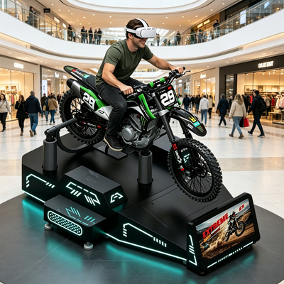 Simulatore di moto VR monoposto commerciale con feedback di movimento in tempo reale