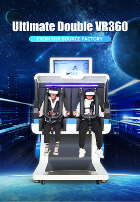 Virtual Reality 2 Players VR Shooting Flight 360 Rotation Roller Coaster Simulator 9D Chair Equipment