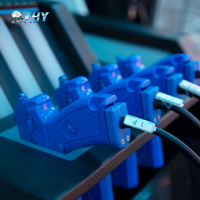 Simulatore di tiro VR per bambini con armi e doppi schermi da 65 pollici per competizione multiplayer