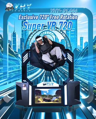 VR 9D 360 720 gradi Virtual Reality Rotating Simulator Dynamic Chair Roller Coaster Flight Motion Single Seat Game Machine