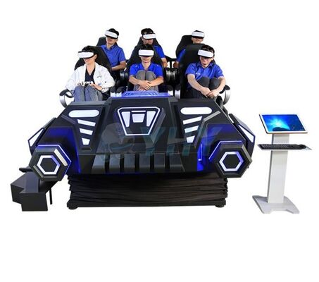 Parco a tema Indoor Fiberglass & Metal Super Warship 9D Virtual Reality 6 posti VR Motion Dynamic Cinema