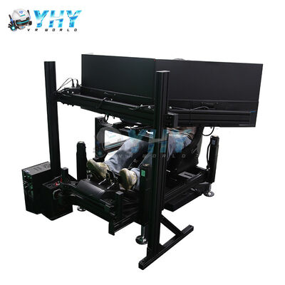 Postazione di guida YHY 4DOF per simulazione di corse con struttura in lega di alluminio e simulatore di corse con movimento e display a 3 schermi