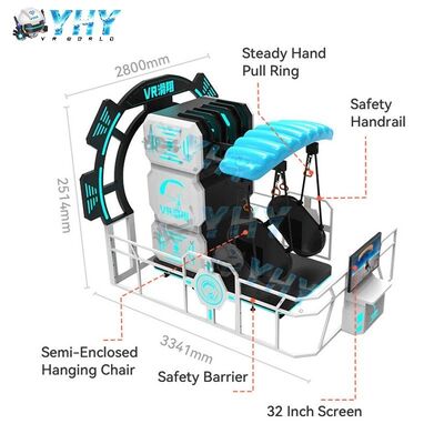9D Motion Platform Indoor Outdoor Playground VR Paraglider Simulator 2 Player Parco di divertimenti