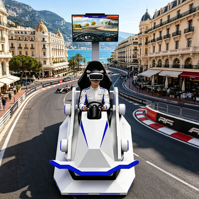 9D Virtual Reality Racing Car Indoor Outdoor Amusement Equipment Fibra di vetro Personalizzazione Vr Guida Macchine da gioco Auto