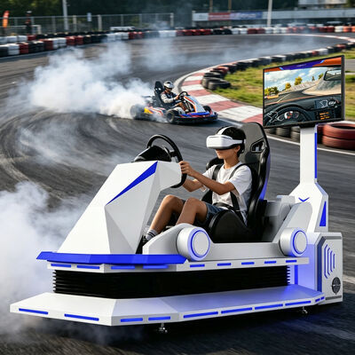VR Karting Racing Car Nero o bianco 9D Virtual Reality Kart Simulator Amusement Game Machine Racing Motion Simulator