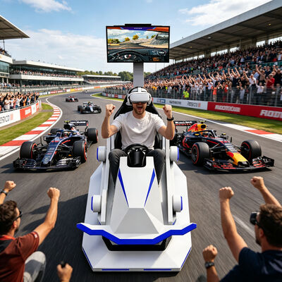 Real Feel 9D Virtual Reality VR Racing Outdoor Car Sports Simulator Mall Game Center
