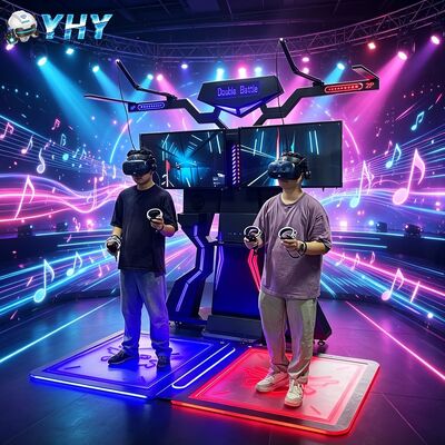 VR 360 Virtual Reality Two Player Battle Platform con costruzione in metallo e fibra di vetro per l'uso in un centro commerciale interno