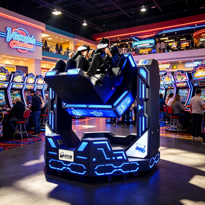 Immersivo 9D VR 360 720 1080 Gradi Simulatore di volo Roller Coaster Ride Machine Per FEC & Amusement Centers