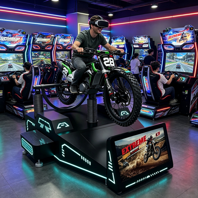 Simulatore di moto VR monoposto commerciale con feedback di movimento in tempo reale