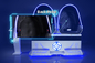 3 sedia di Kino Simulator Virtual Reality Egg del cinema dell'uovo VR di DOF 9D con il fronte dell'aria