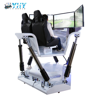 YHY VR Factory Manufacture 6 DOF Simulatore di corse per piattaforme 3 Screen Driving Auto Arcade Game Machine Amusement Ride per 2 giocatori