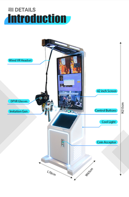 9D VR Shooting Arcade Game Machine Realtà virtuale schermo da 42 pollici Live Show VR Shoot Simulation