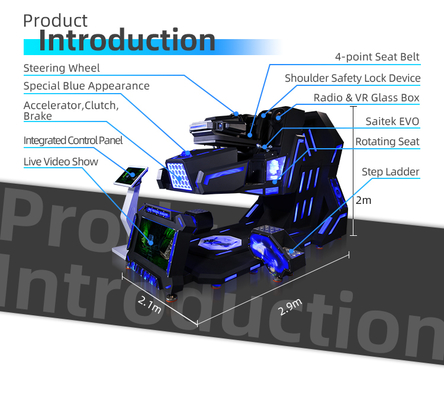 VR 360 gradi di rotazione di realtà virtuale Gioco aereo Sedile di guida singolo con cintura di sicurezza Effetto vento