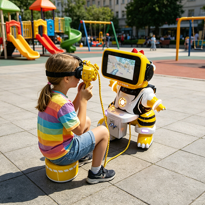 9D Virtual Reality Amusement VR Game Machines per bambini per Shopping Mall Aeroporto Pubblico Interiore Fibra di vetro Metallo