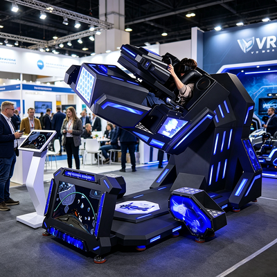 Macchina Simulatore VR Terminator Industriale a 360° per Parchi Divertimento e Centri di Intrattenimento, Attività Commerciali su Camion Mobile per Parchi a Tema