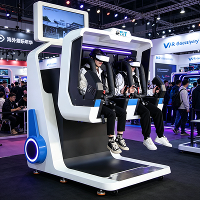Macchina simulatore di movimento VR rotante a 360 gradi per doppi sedili commerciali per centri commerciali e zone di gioco