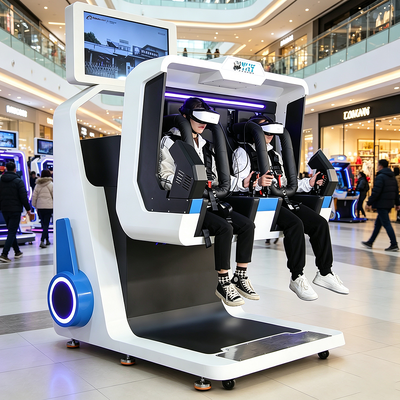 Piattaforma di movimento VR a doppio posto salvaspazio con rotazione a 360 gradi per parchi a tema e centri commerciali